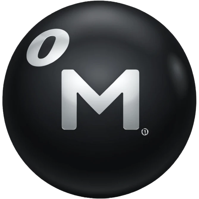 Black Ball with MB written on in the middle of it. Nothing else no holes or anything. emoji