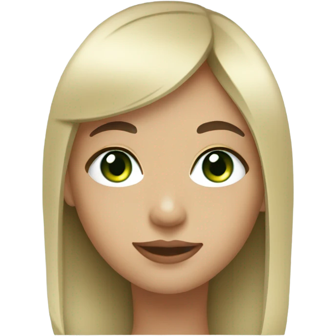 light skin girl with green eyes and black straight hair and bangs emoji