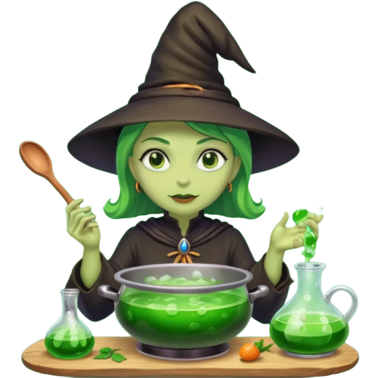 green witch cooking potion emoji