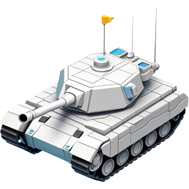 Clash of Clans aesthetic: Cinematic Playful 3D Isometric Space Tank Emoji, rendered in a 3D vector-style similar to standard emojis with minimal shading and bold, simplified shapes. A compact, distinct form with signature details, softly glowing with a futuristic sci-fi warfare charm. Simplified yet unmistakably iconic, highly detailed and consistent, glowing with a soft radiance and high shine. Stylized with a touch of high-tech brilliance and a soft glowing outline, capturing the essence of a beloved gaming relic with a friendly, playful manner! emoji