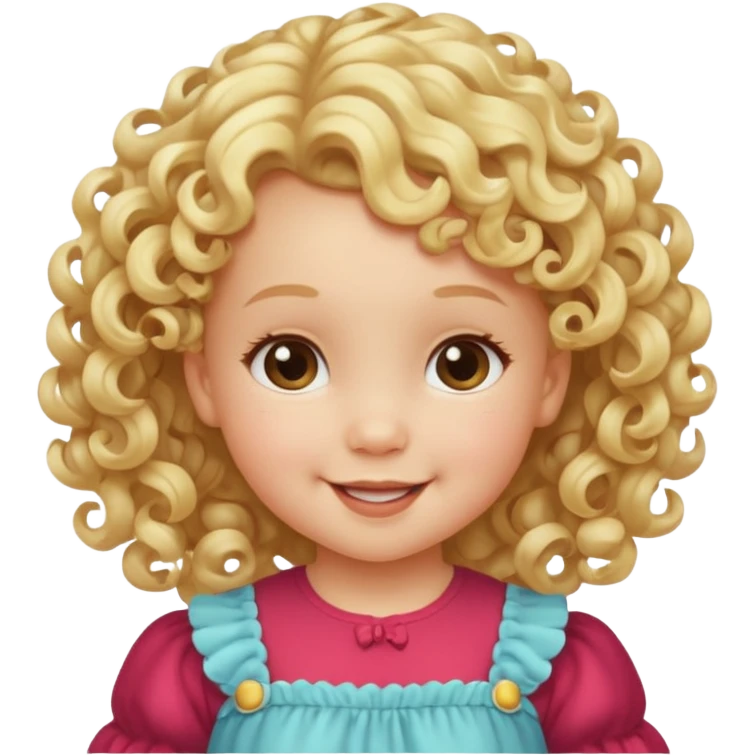Cherubic Baby girl with curls bust emoji