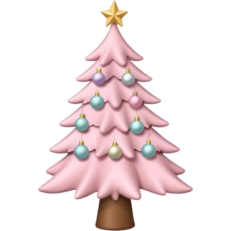 pastel pink christmas tree emoji