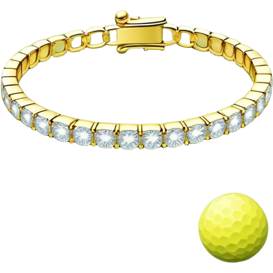 Diamond tennis bracelet yellow golf emoji