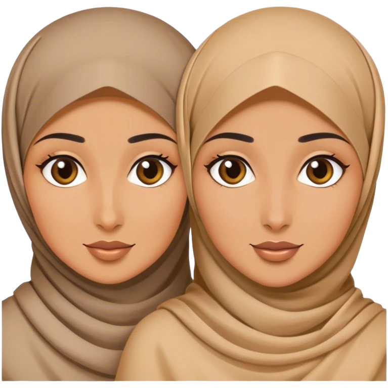2 hijabi best friends with tanned skin  emoji