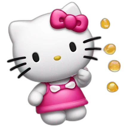 hello kitty drunk emoji