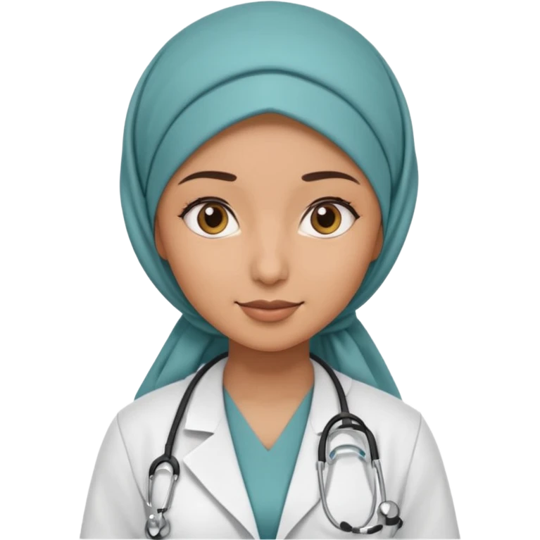 hijab woman doctor, half body emoji