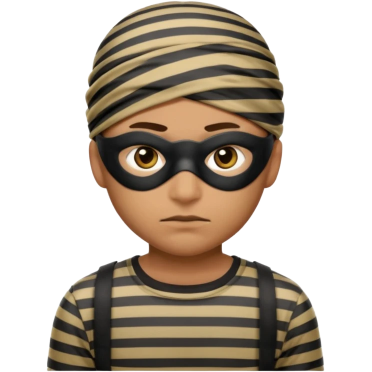 A theif robber emoji,Stripped shirt,eye mask. emoji