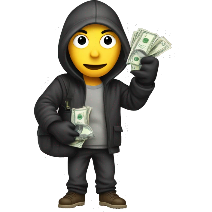 Robber with a bag of money emoji