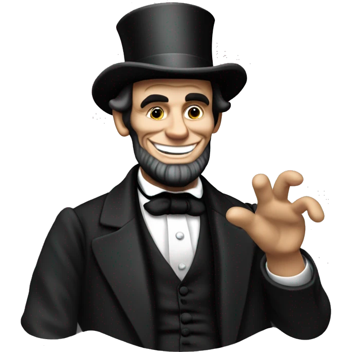 Abraham lincoln smiling and putting a tumb up while being happy  emoji