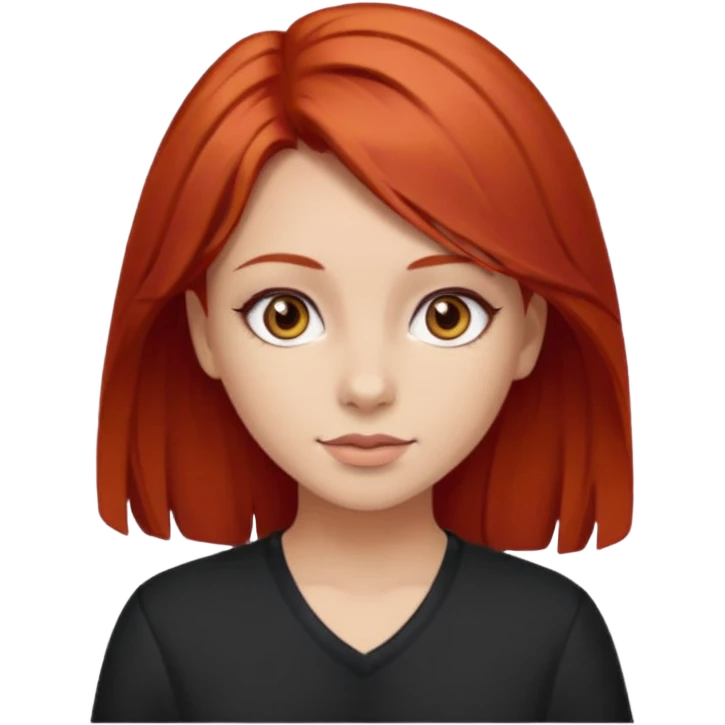Chica de cabello rojo y ojos marrones emoji