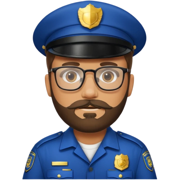 Police officer with glasses and beards emoji