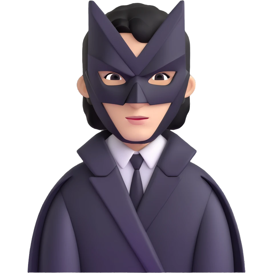 Squid Game Front Man with black geometric mask and black coat emoji