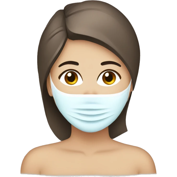 Lady with face mask spa beauty full face relaxing emoji