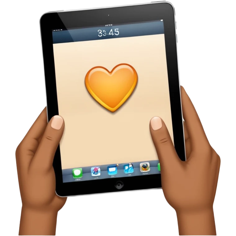 2 hands holding an ipad, no arms vertical emoji