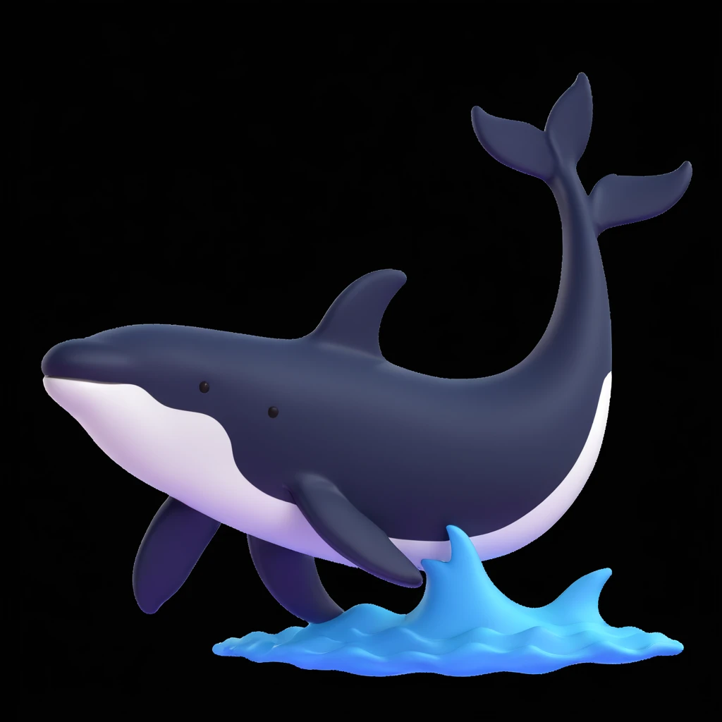 killer whale, 3d illustration, dynamic pose emoji