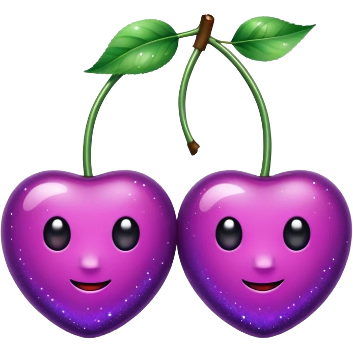 glitter purple and cian 2 cherrys emoji