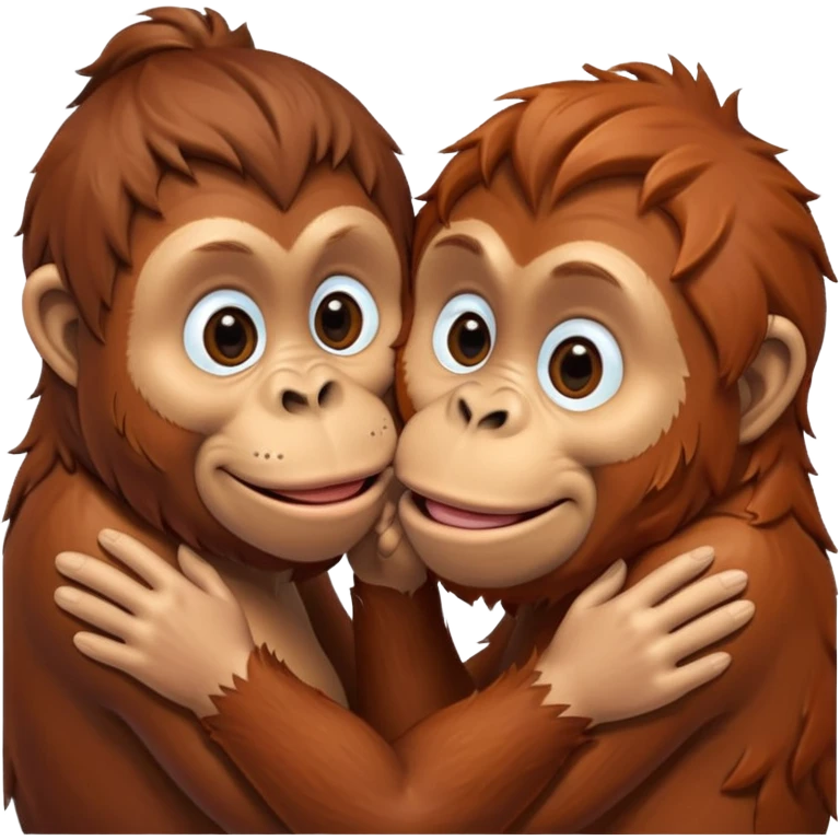 Kissing orangutang blowing kiss emoji