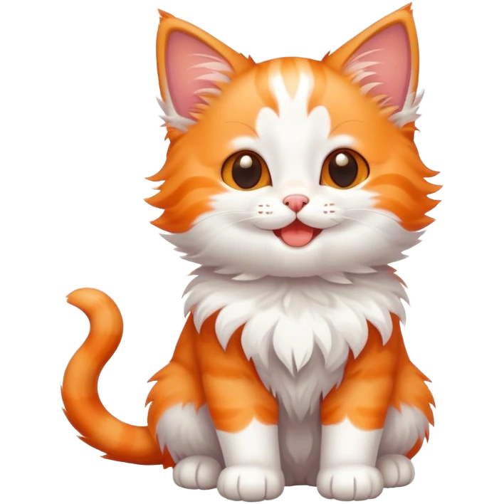 Happy kitten full body emoji
