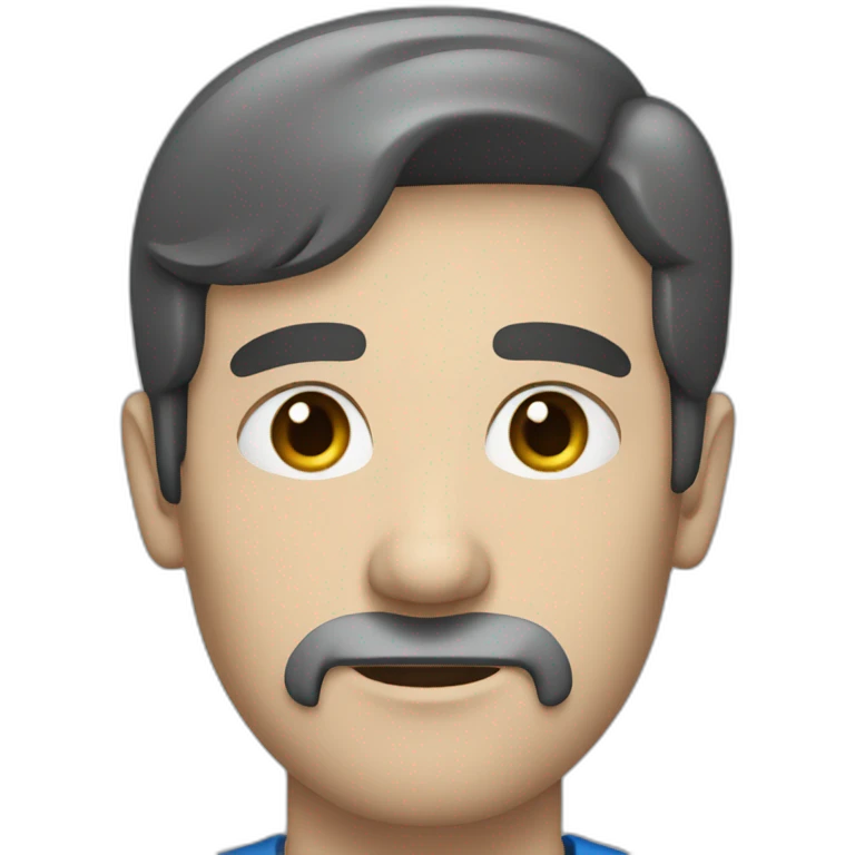 Blue eyed man with dark hair and grey sideburns  emoji