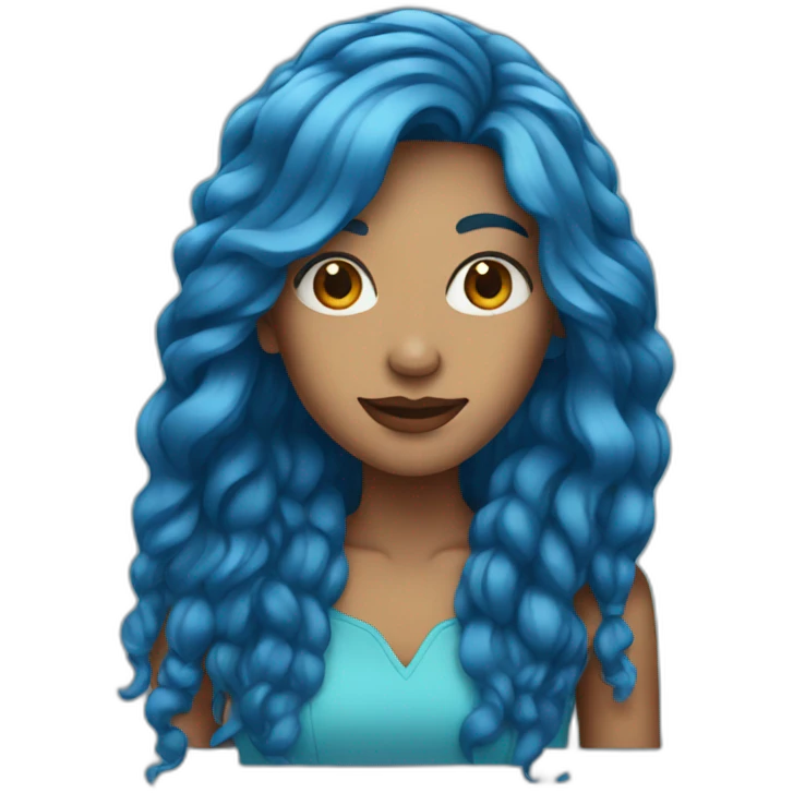 woman with long blue hair emoji