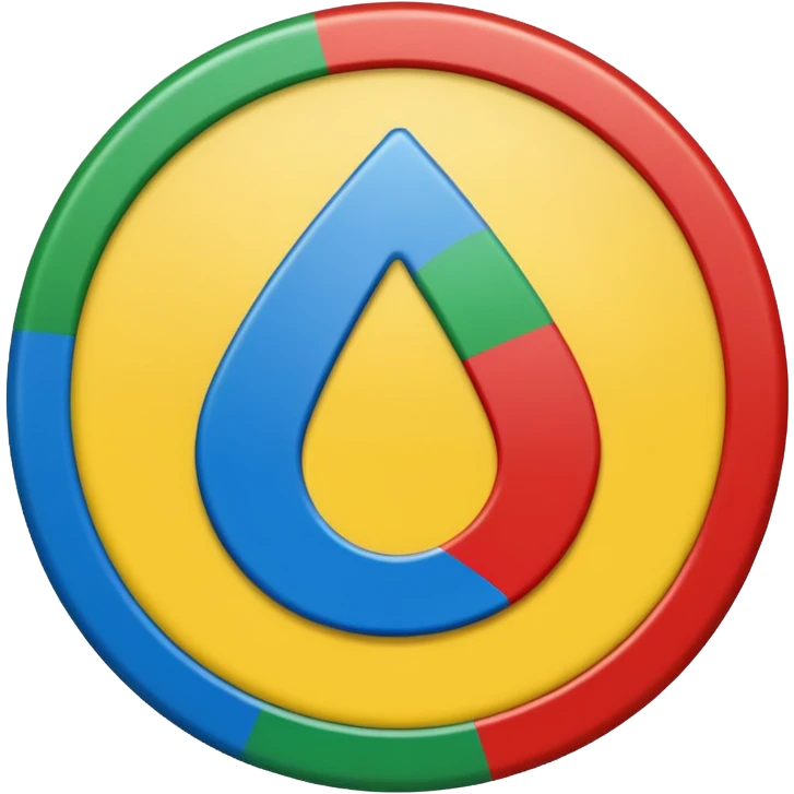 a circle with yellow blue red and green in it such as a uno play card  emoji