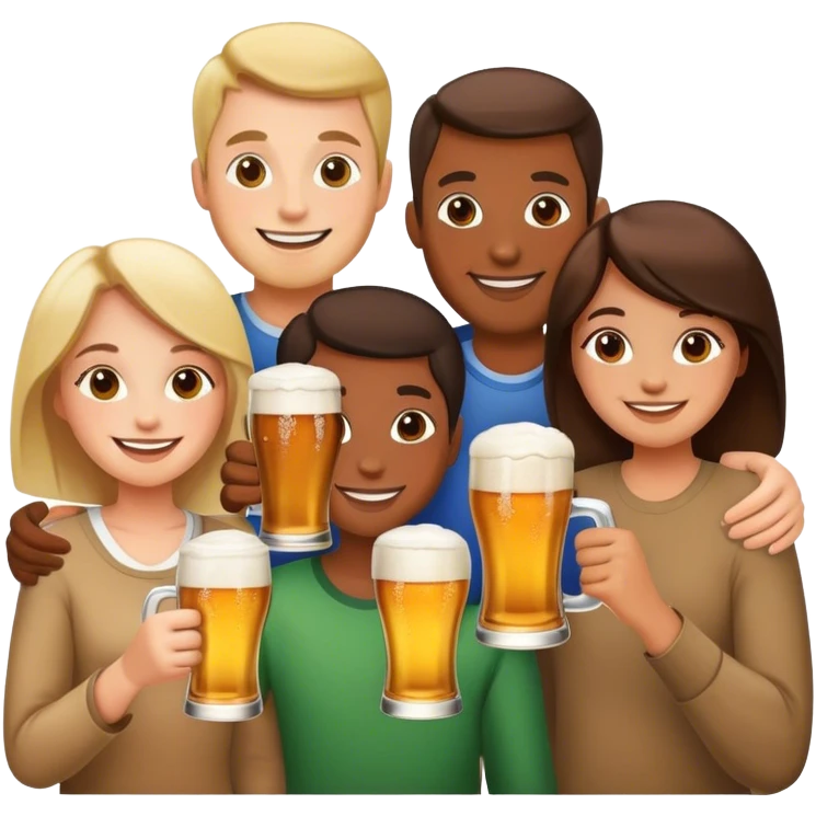 Family drinking beer emoji