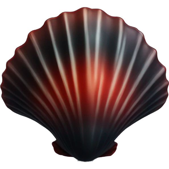 black red seashell emoji