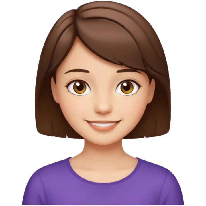 Short hair,Girl,brown hair, emoji