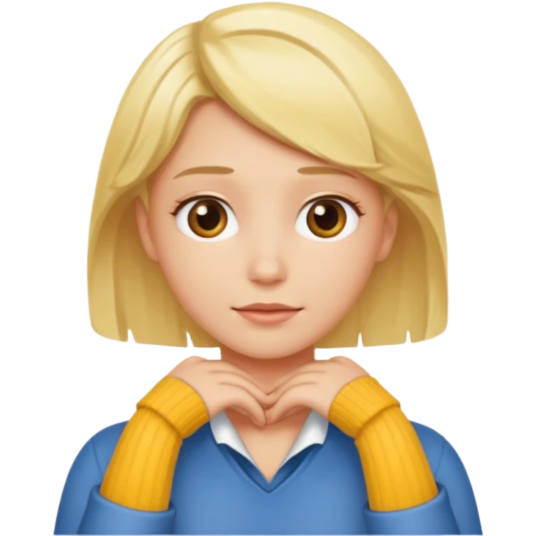 Hands around blond persons neck emoji