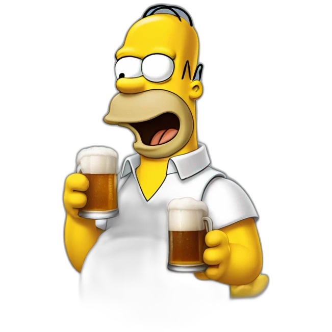 Homer simpson in beer emoji