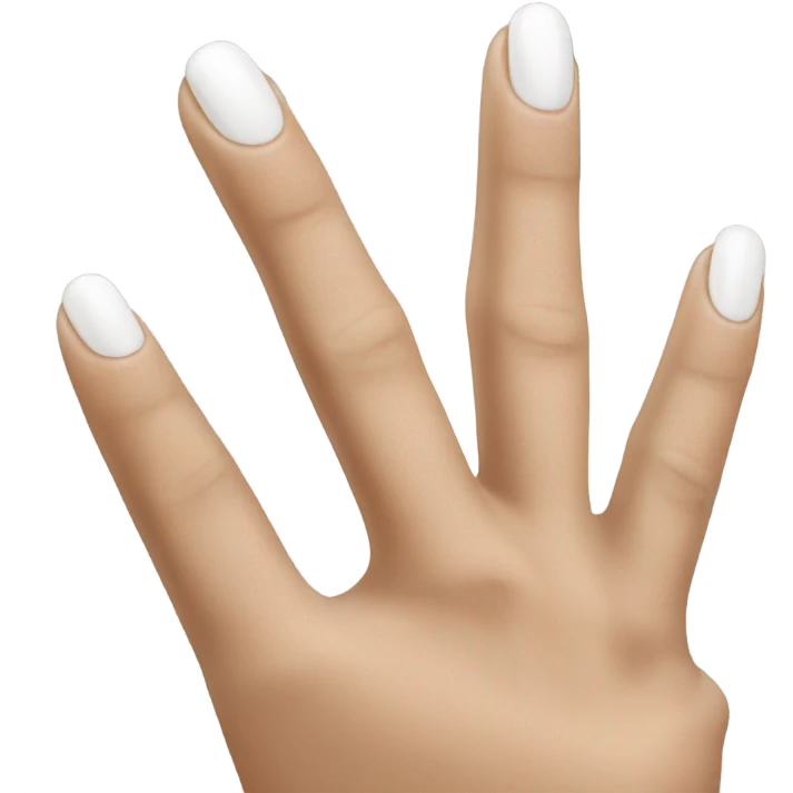 Mano con uñas blancas  emoji