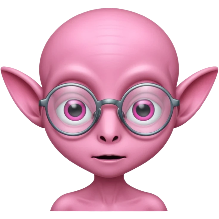 pink alien with glasses emoji