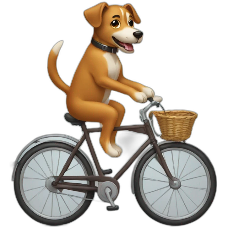 A dog drive a bike emoji