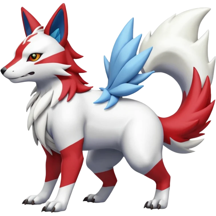 Garurumon-Ginga-Linoone-Renamon-Zangoose-fusion-hybrid-creature (full body) emoji
