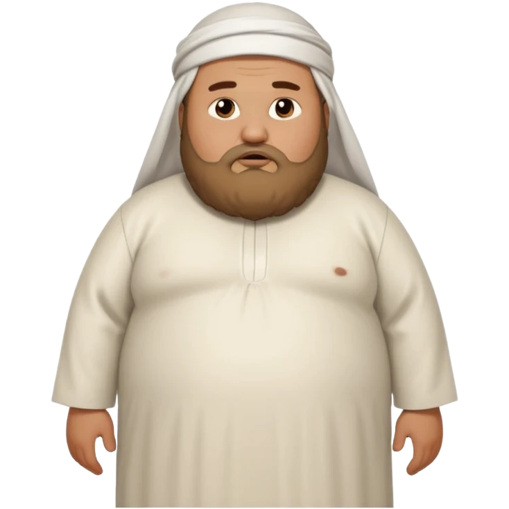 a fat muslim man sad showing belly emoji