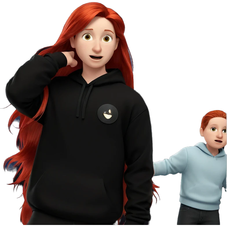 girl and boy with red hair emoji