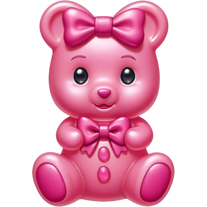 pink girl gummy bear with bow emoji