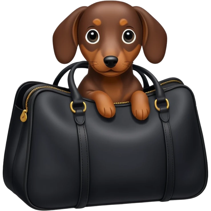 a black bag shaped like a dachshund emoji