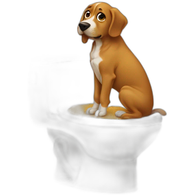 A dog taking a shit emoji