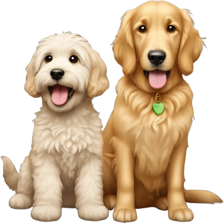 Golden doodle and golden retriever  emoji