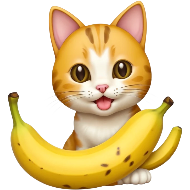 a cat eating banana emoji