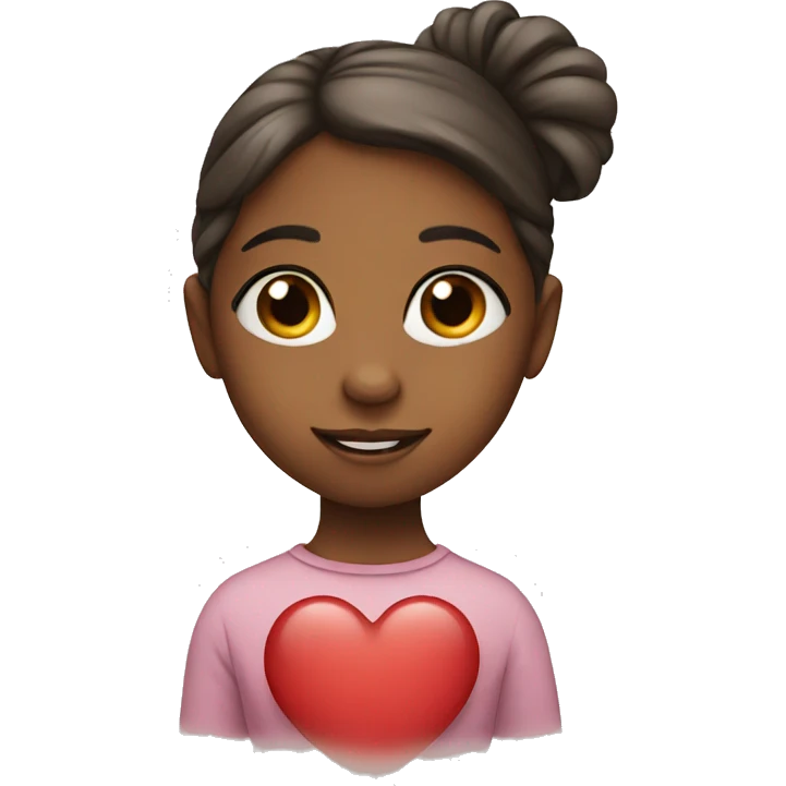 Girl with heart emoji