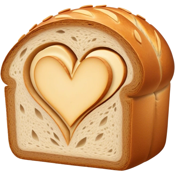 Oval sourdough loaf with heart designs cut on top of it emoji