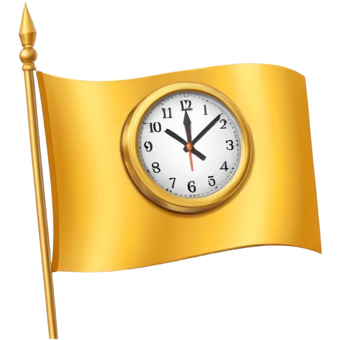 Flag with clock in it square clock  emoji