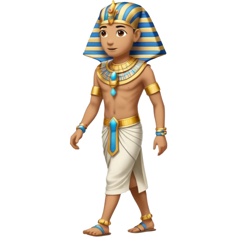pharaoh full body walking pose elaborate collar striped nemes headcloth emoji