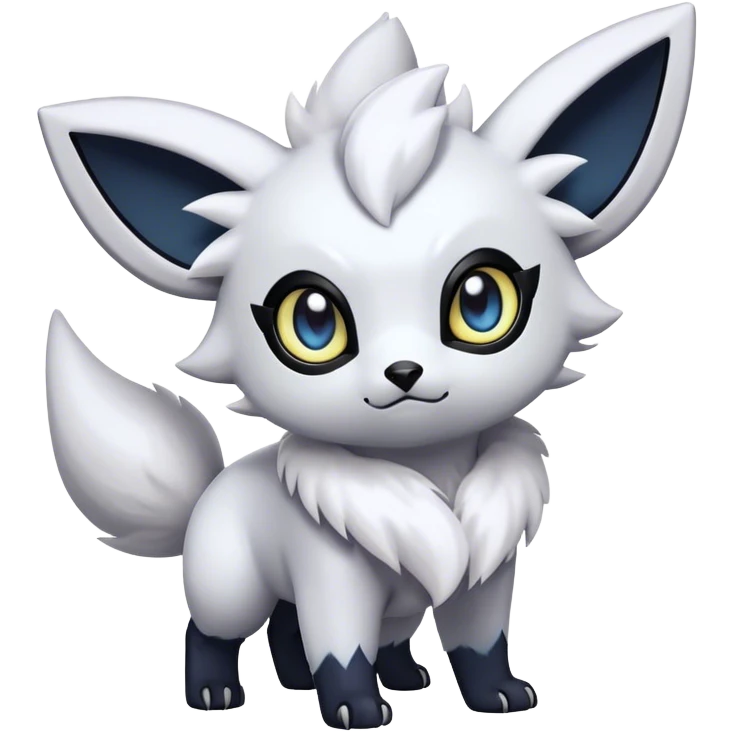 Cool Cute Kawaii Absol-Zorua-Umbreon-Pokemon-fakemon-hybrid-animal Full Body  emoji