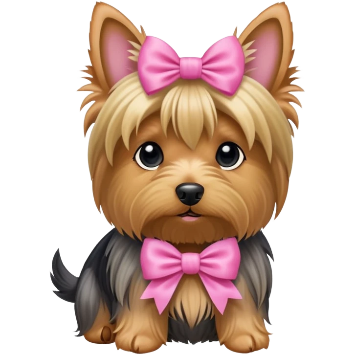 Silky terrier with pink bow emoji