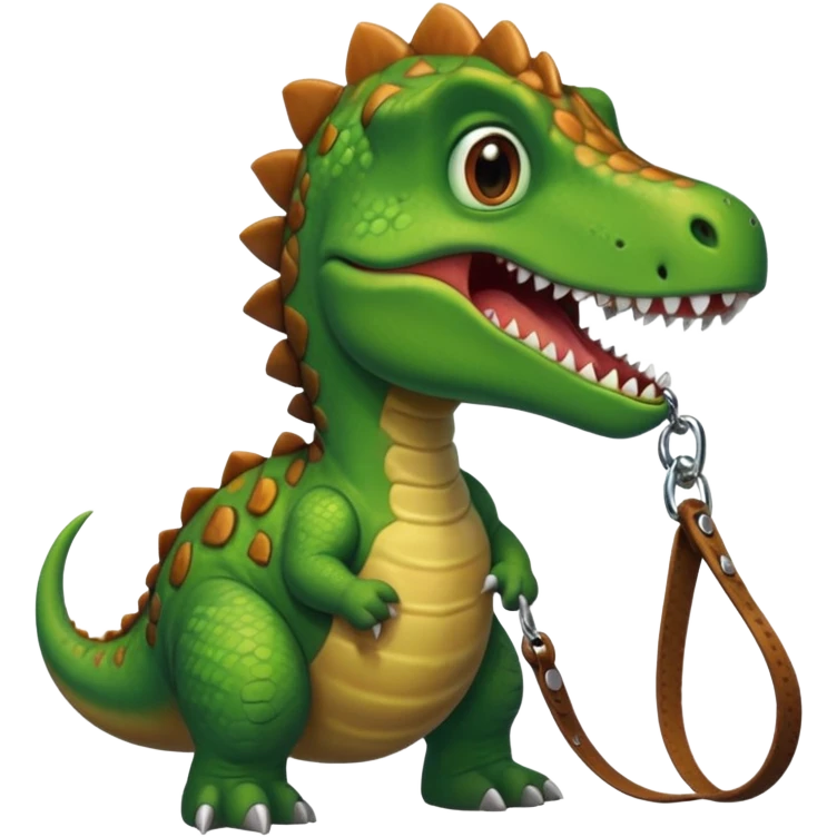 dinosaur on leash emoji