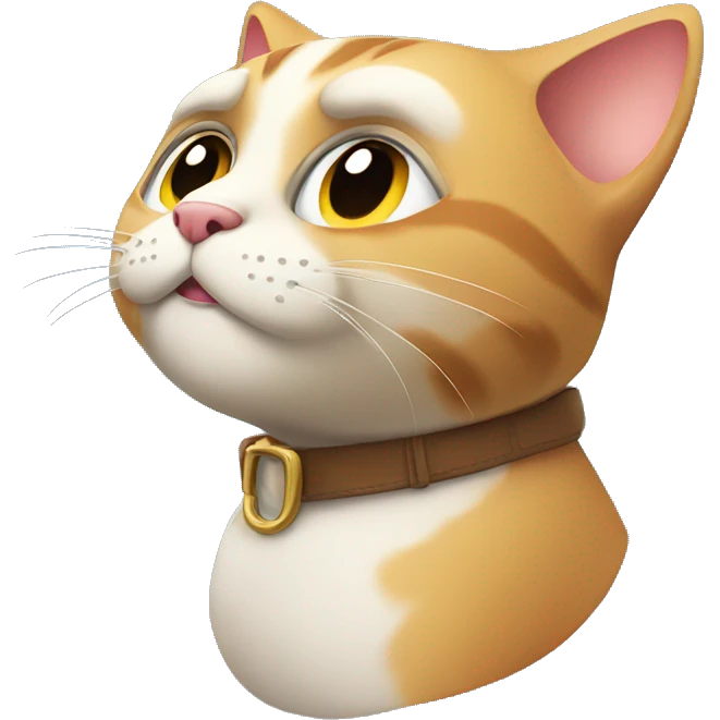 cool cat chilling and looking up emoji