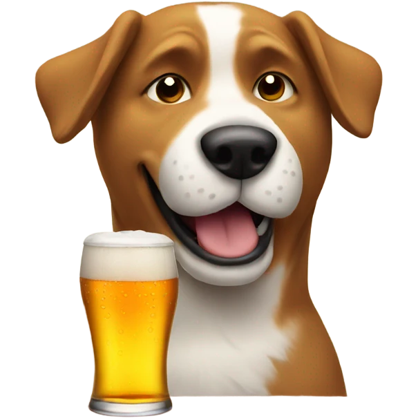 Dog drinking beer emoji